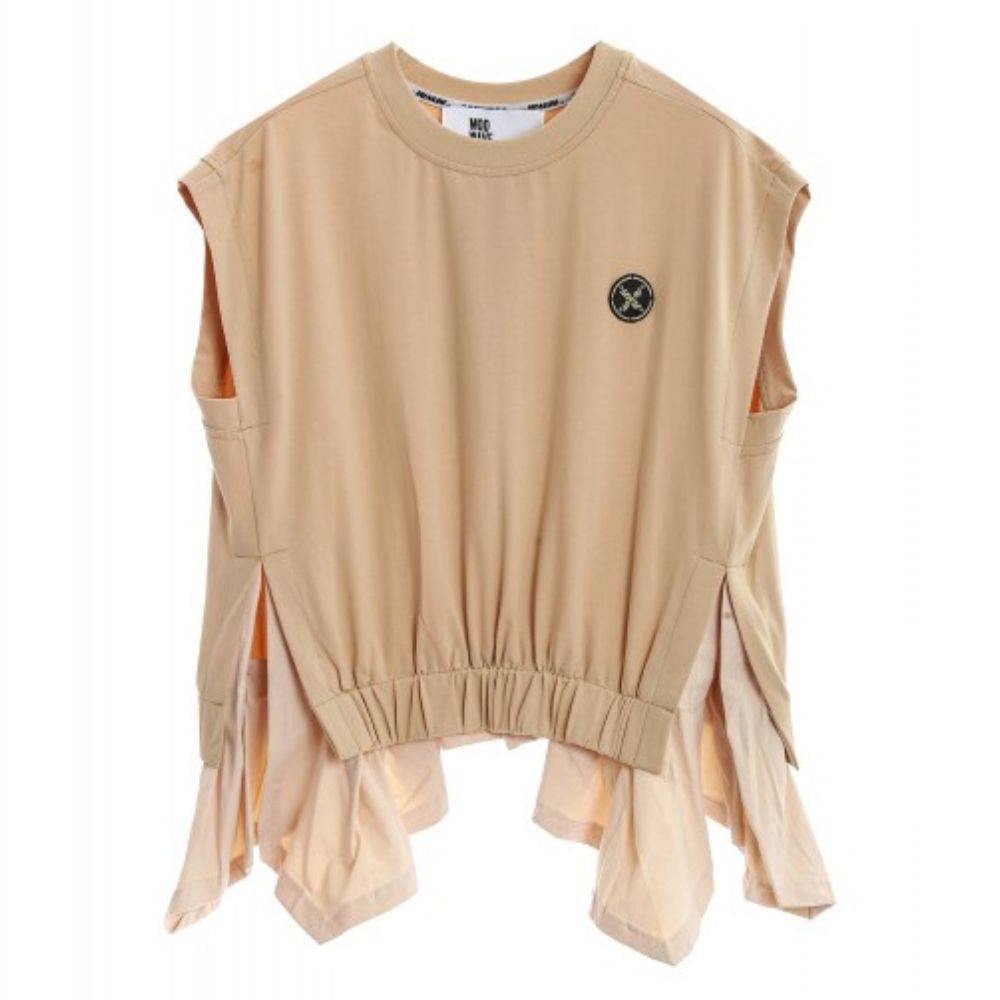 MWM BLACK SLEEVELESS TOP DOUBLE FABRIC DETAIL