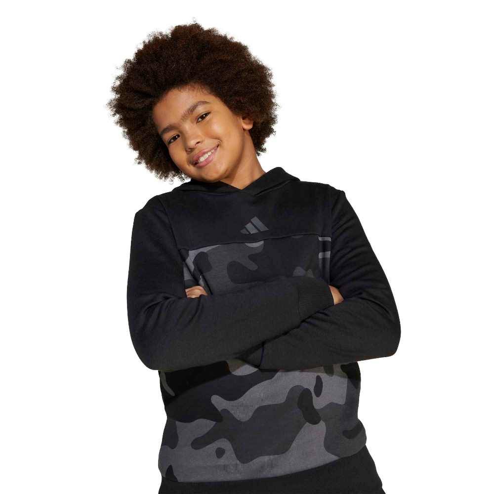 ADIDAS YOUTH SEASONAL ESSENTIALS CAMO FLEECE HOODIE