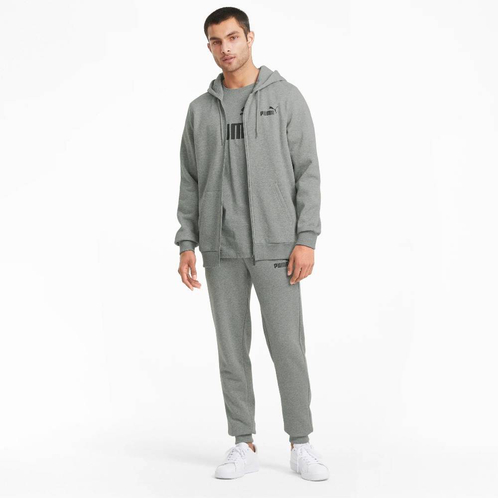 PUMA ESS FULL-ZIP LOGO MENS HOODIE