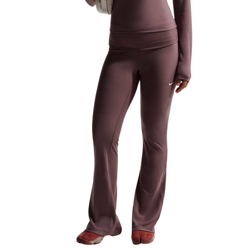 NIKE WOMENS CHILL KNIT MID-RISE TIGHT RIBBED PANT