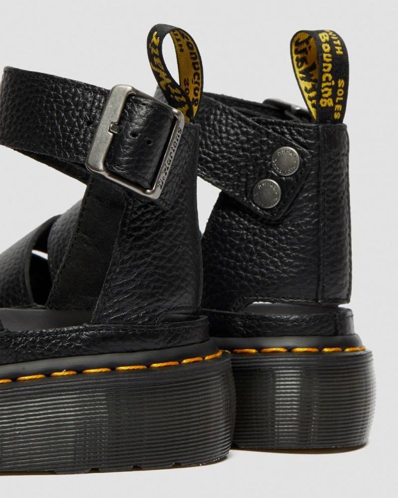 DR. MARTENS CLARISSA II QUAD MILLED NAPPA LEATHER PLATFORM SANDALS