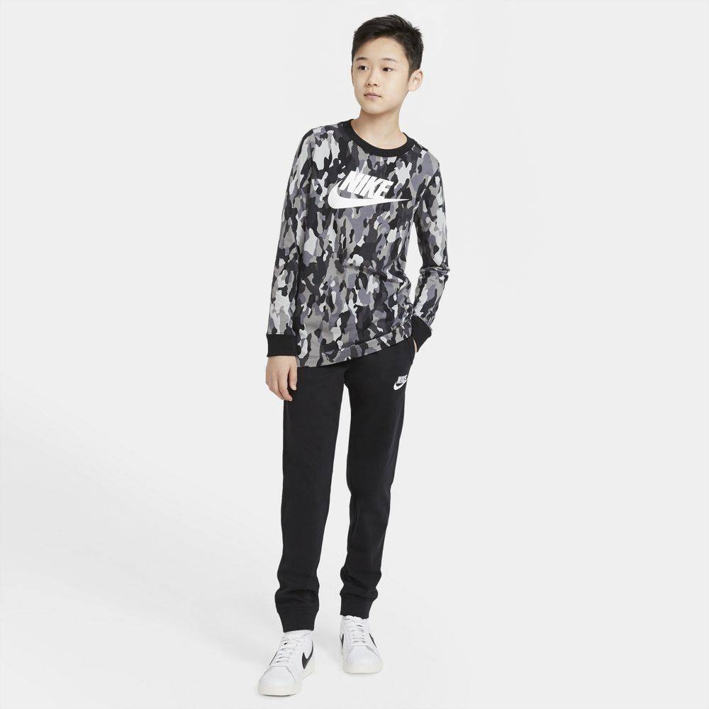 NIKE BOYS SPORTSWEAR CAMO LONG SLEEVE TEE