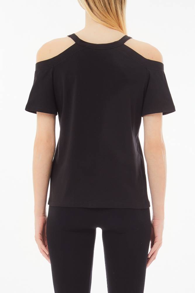LIU JO COTTON OFF SHOULDER T-SHIRT