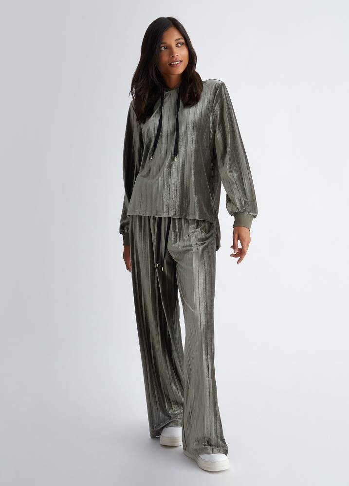 LIU JO CHENILLE PLEATED TROUSERS