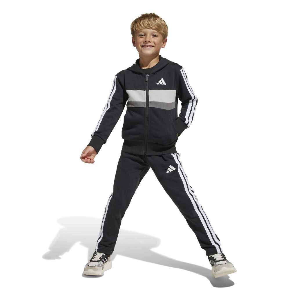 ADIDAS LITTLE KIDS SEASONAL ESSENTIALS TIBERIO 3 STRIPES FLEECE TRACKSUIT
