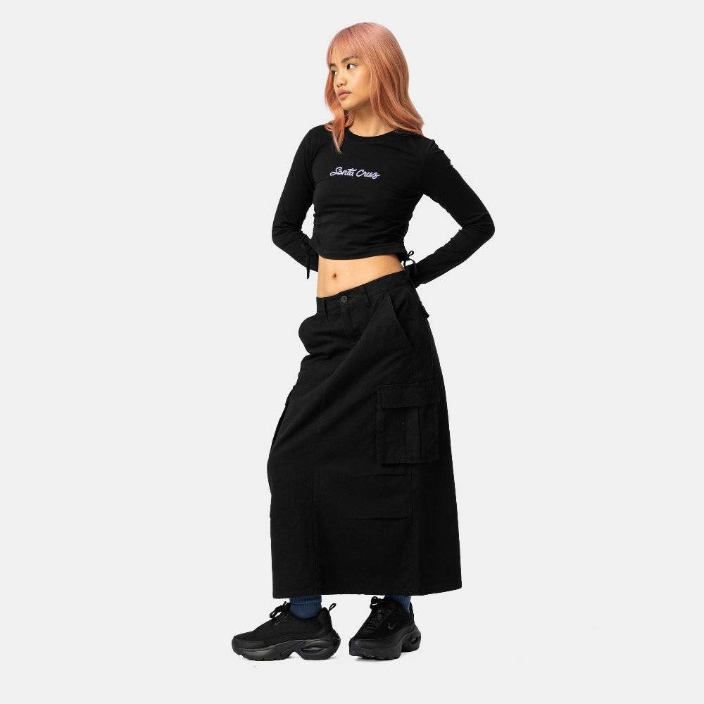 SANTA CRUZ LOVE SCRIPT STRIP TIE LS TOP
