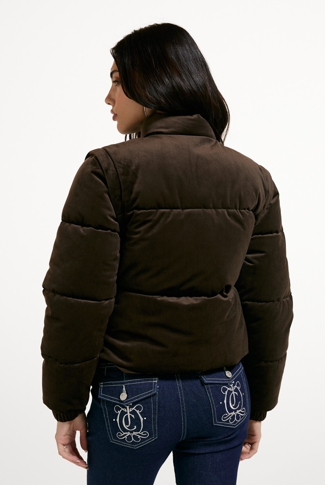 JUICY COUTURE MARGO DIAMANTE CONVERTIBLE PUFFER GILET