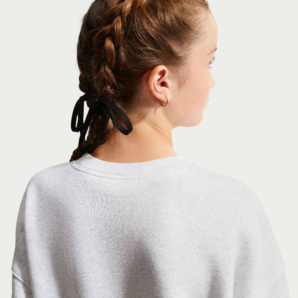 NIKE STUDIO GIRLS OVERSIZED FLEECE BOXY CREW