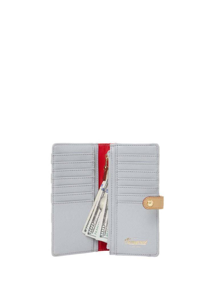SPRAYGROUND EMBOSSED CHECK CREAM FOLD WALLET