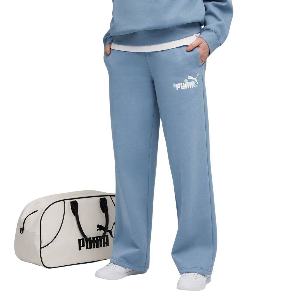 PUMA ESS NATURE 2.0 COMFORT LOGO STRAIGHT PANTS FLEECE OP