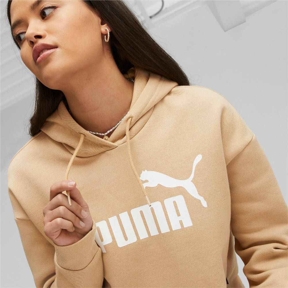 PUMA ESSENTIALS WOMENS CROPPED LOGO HOODIE