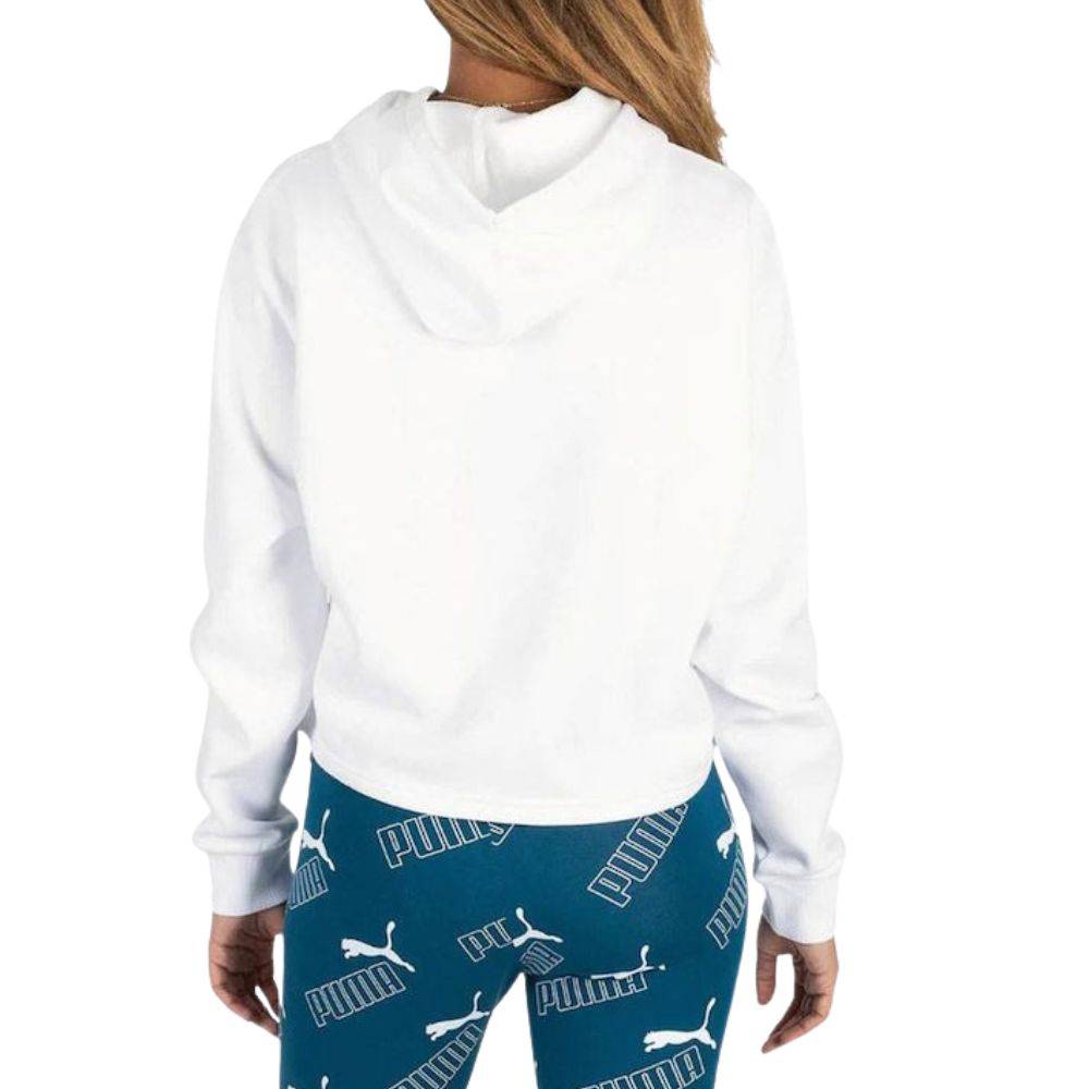 PUMA ESSENTIALS WOMENS CROPPED LOGO HOODIE