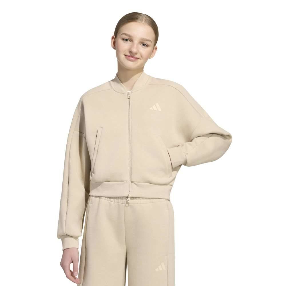 ADIDAS GIRLS FUTURE ICONS 3 STRIPES FULL ZIP TRACK TOP