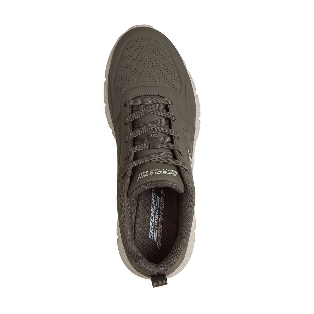 SKECHERS MENS BOBS B FLEX - DEBOSSED LACE UP PU SNEAKER