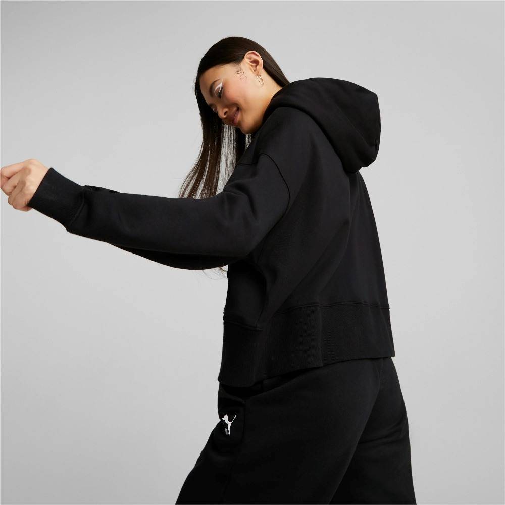 PUMA CLASSICS OVERSIZED FLEECE FULL-ZIP HOODIE