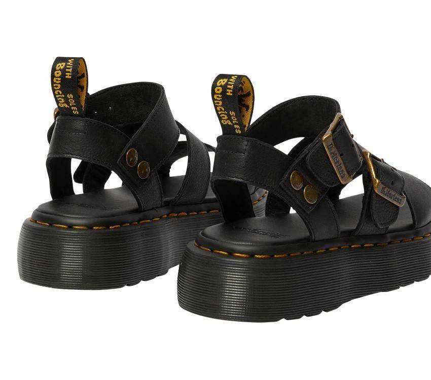 DR. MARTENS GRYPHON QUAD LEATHER PLATFORM SANDALS