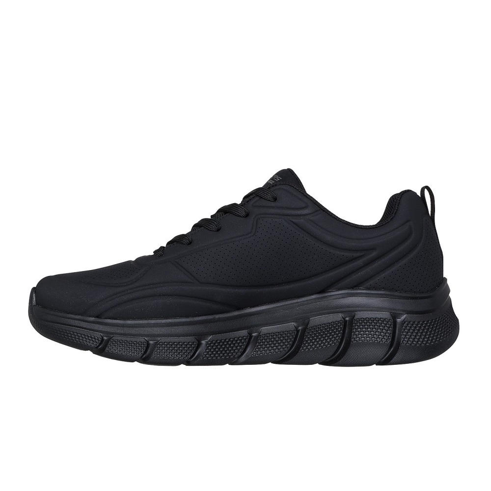 SKECHERS MENS BOBS B FLEX - DEBOSSED LACE UP PU SNEAKER