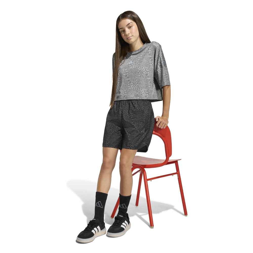 ADIDAS GIRLS SPORT ICONS ALLOVER PRINTED SHORTS