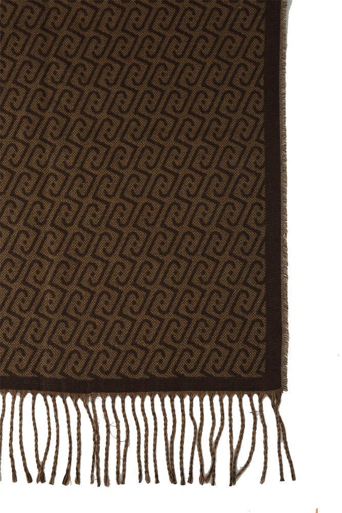 LIU JO MONOGRAM PATTERN FRINGED SCARF
