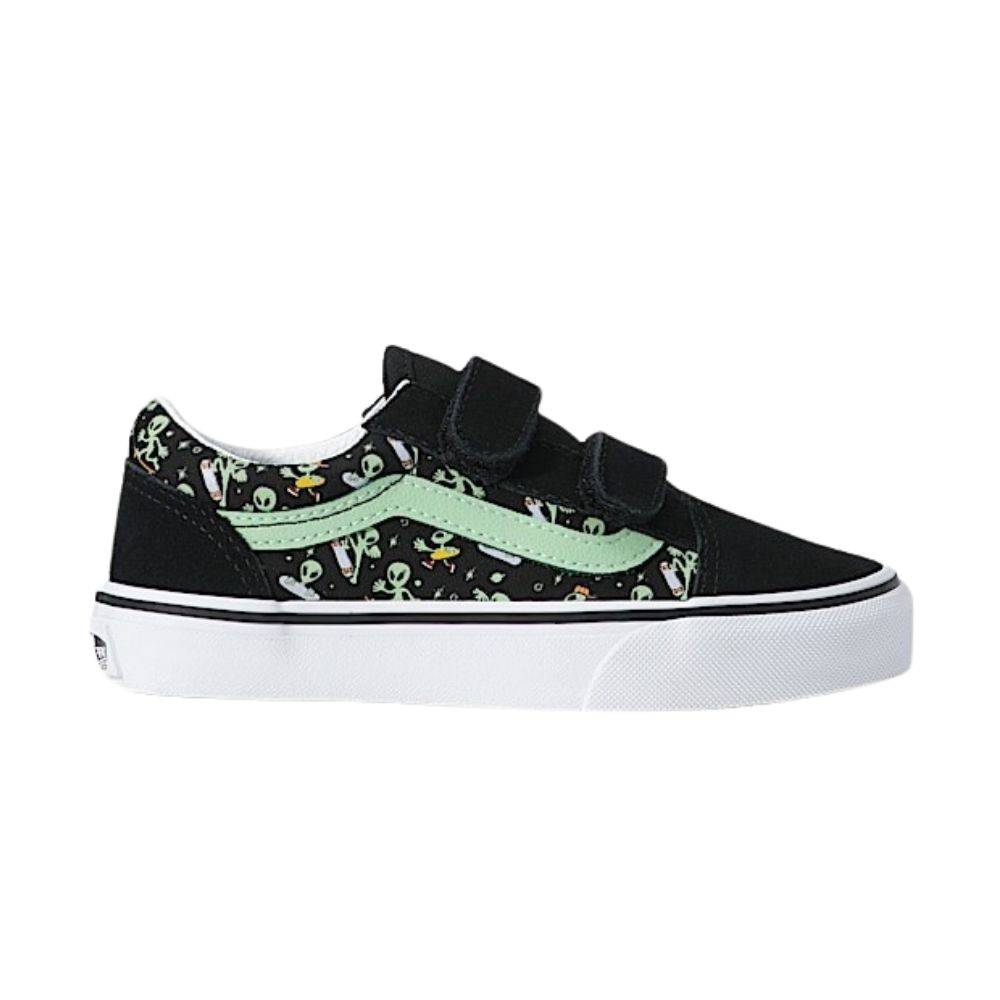 VANS LITTLE KIDS OLD SKOOL VELCRO GLOW-IN-THE-DARK SHOES
