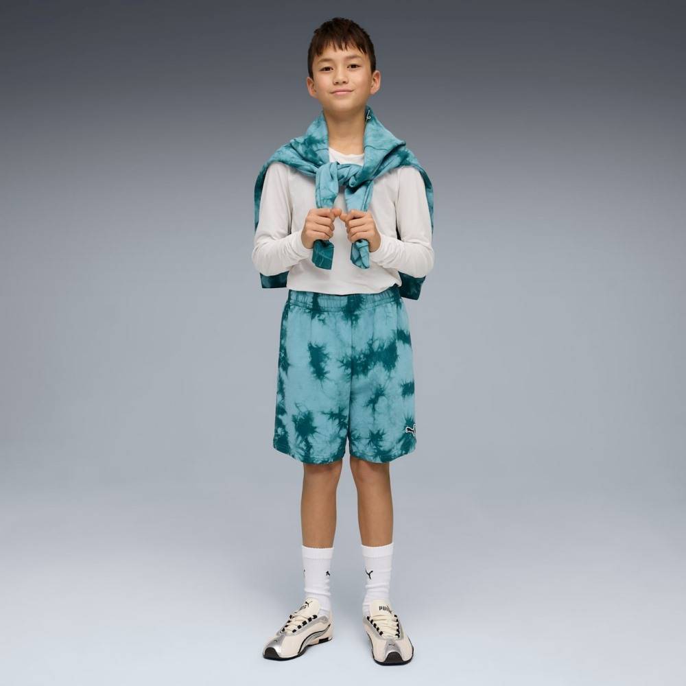 PUMA ESS ELEVATED RELAXED TIE-DYE SHORTS TR