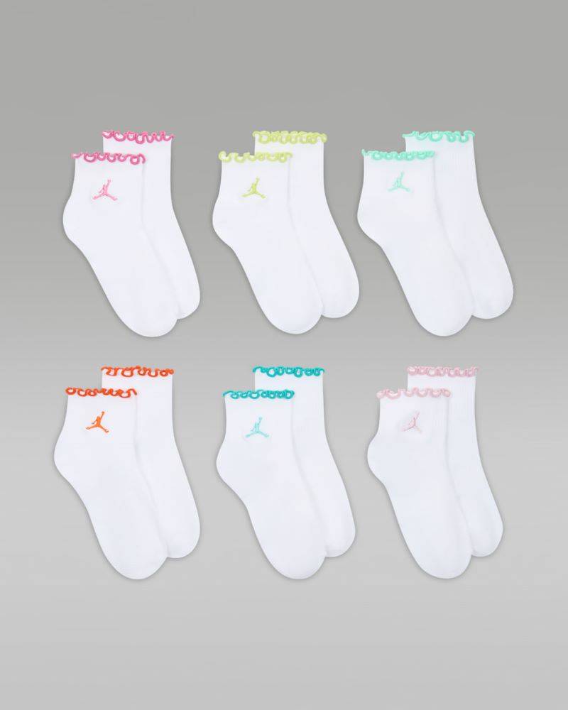 NIKE JORDAN LETTUCE EDGE 6PK ANKLE SOCKS