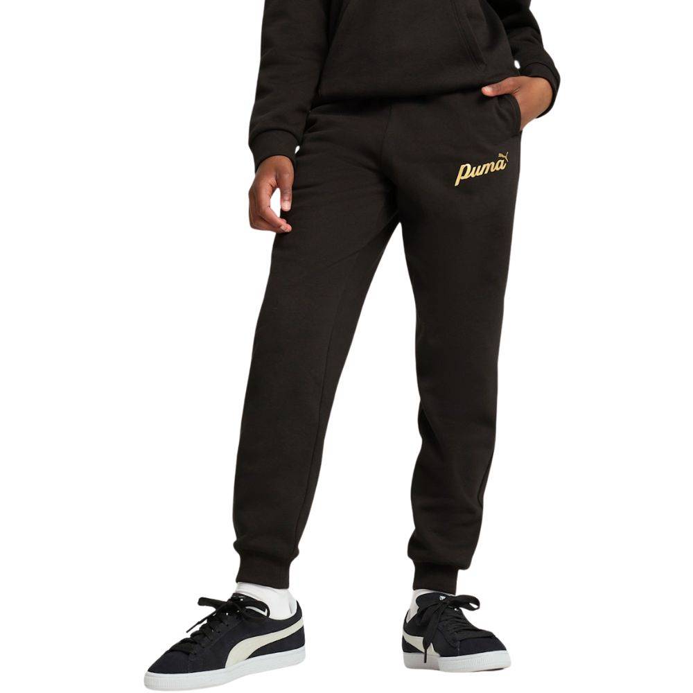 PUMA ESS+ SCRIPT METALLIC PANTS FL G