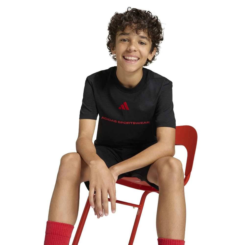 ADIDAS BOYS SLOGAN SINGLE JERSEY T-SHIRT
