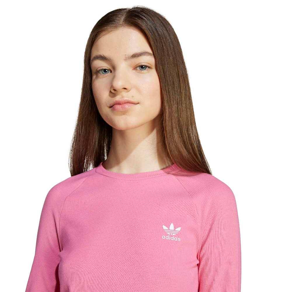 ADIDAS ORIGINALS GIRLS RIB CROP LONGSLEEVE TEE