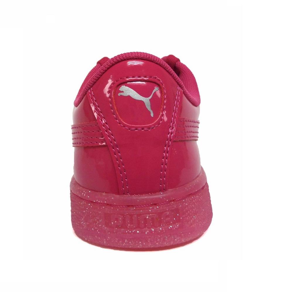 PUMA GIRLS BASKET PATENT GLITTER SHOES