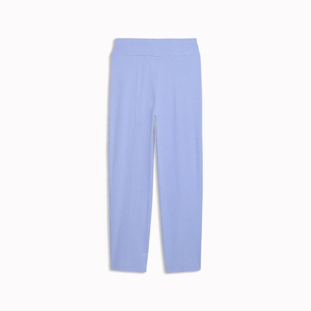 PUMA ESS ELEVATED HIGH WAIST STRAIGHT LEG RIB PANTS G