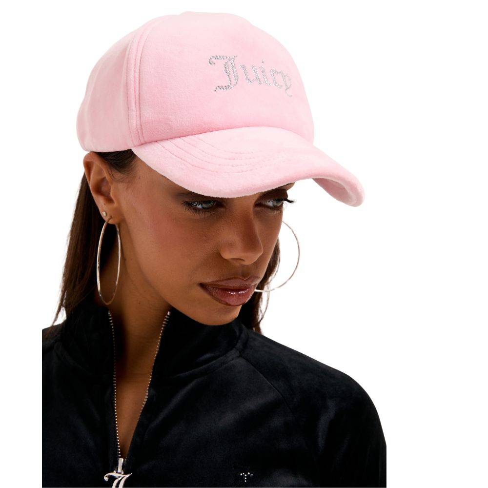 JUICY COUTURE VERONICA VELOUR & DIAMANTE BASEBALL CAP