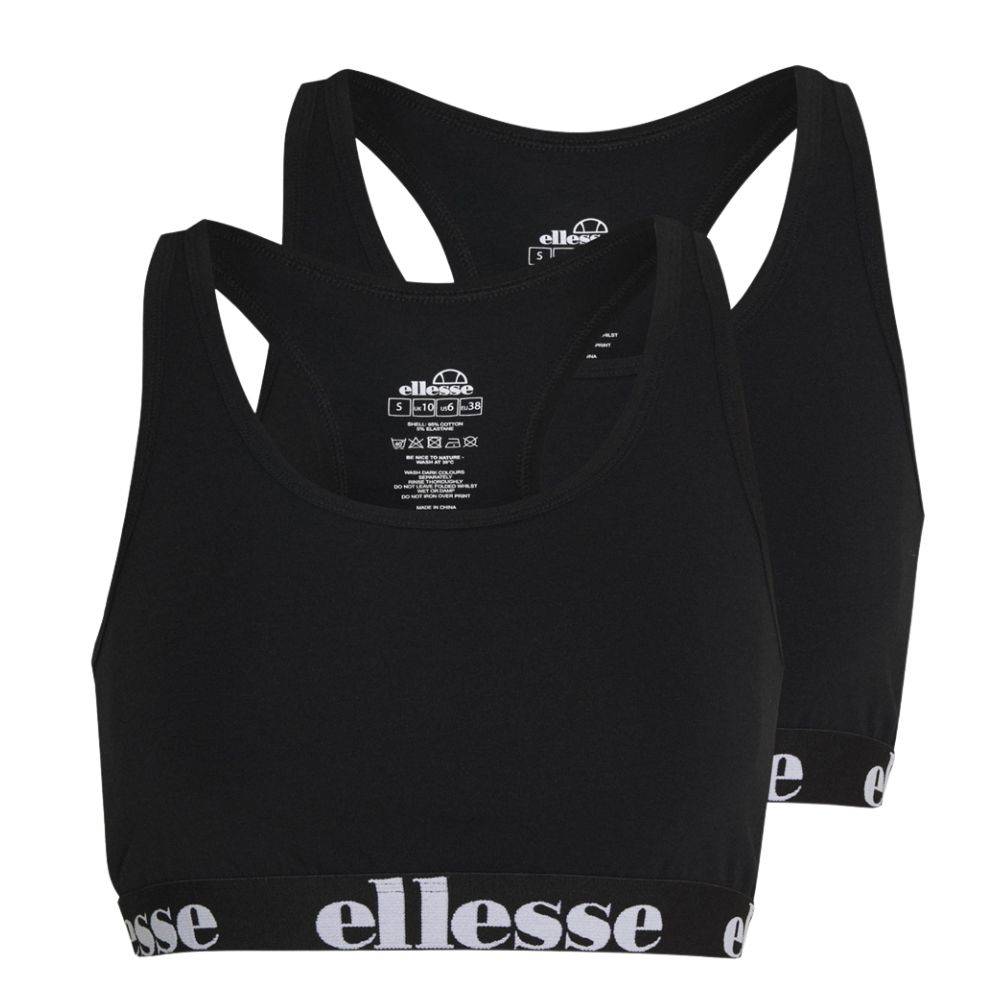 ELLESSE LADIES ESSENTIALS MOLIA 2 PACK BRA TOP
