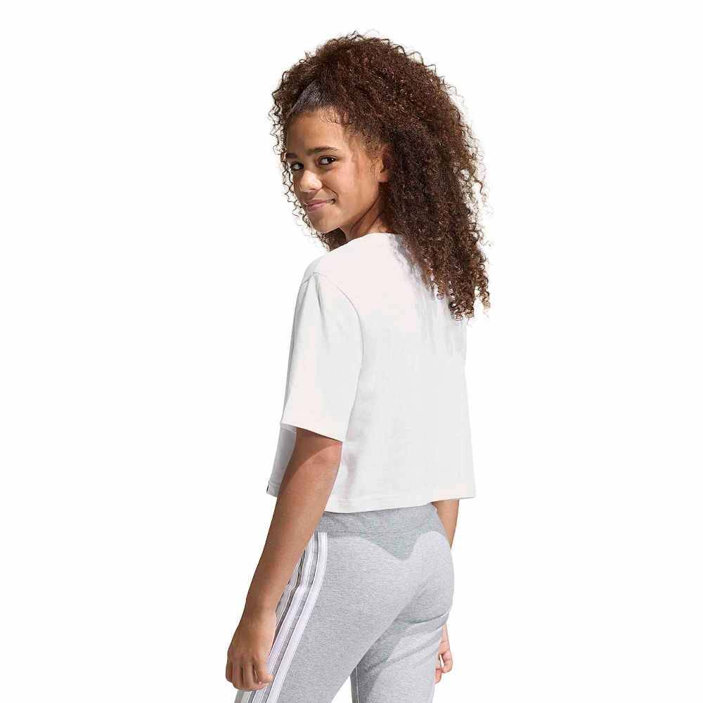 ADIDAS GIRLS EVERYDAY GLAM CROPPED GRAPHIC T-SHIRT