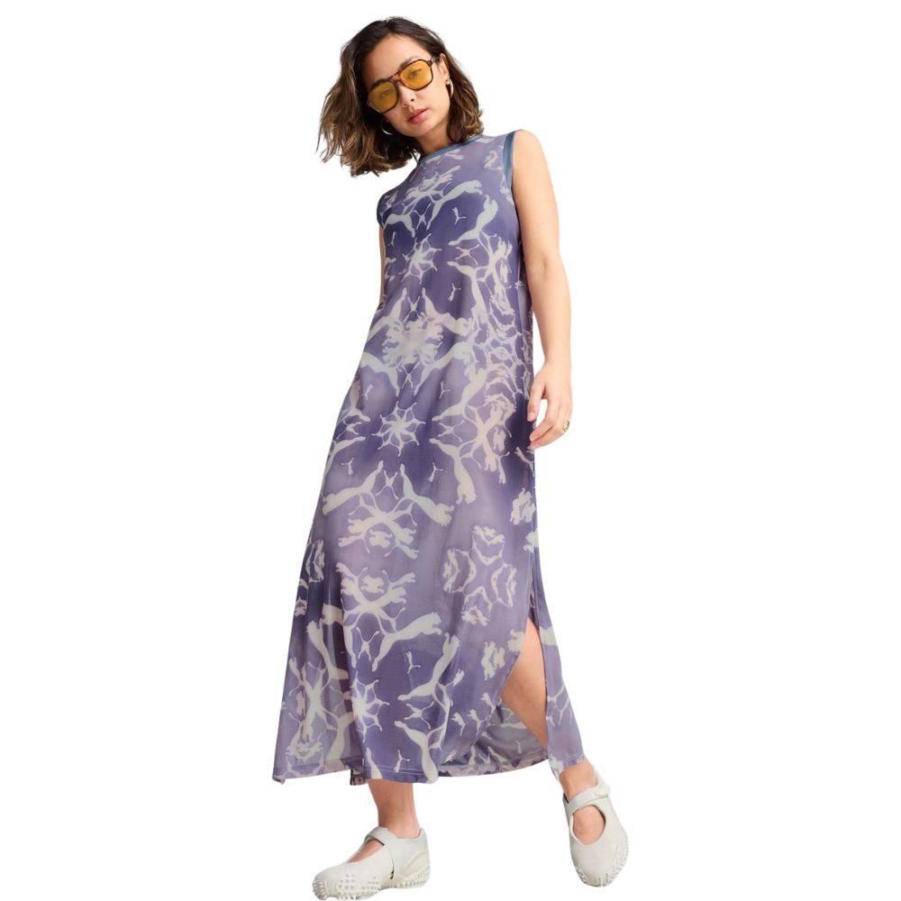 PUMA DARE TO MESH AOP COLUMN DRESS
