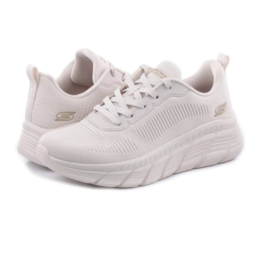 SKECHERS BOBS B FLEX HI - ENGINEERED KNIT FASHION LACE UP SNEAKER