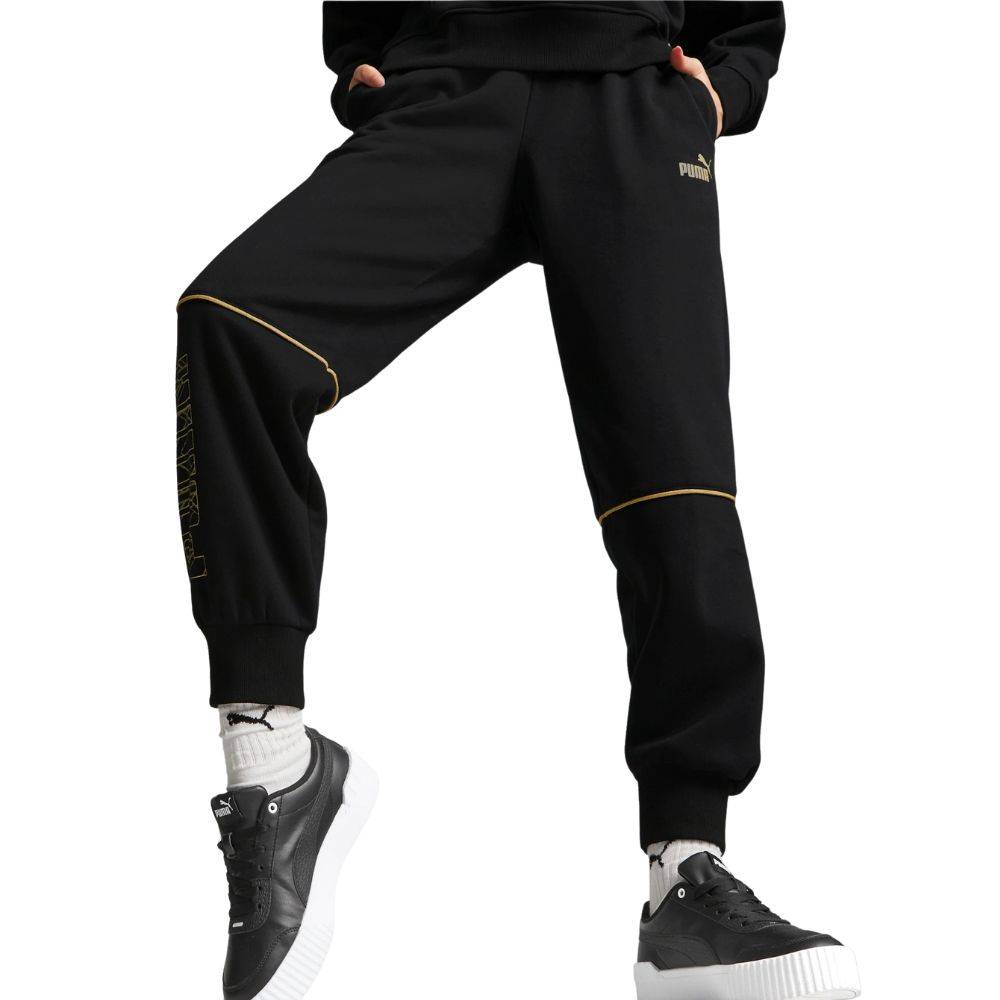 PUMA POWER DECO GLAM WOMENS HIGH-WAIST PANTS