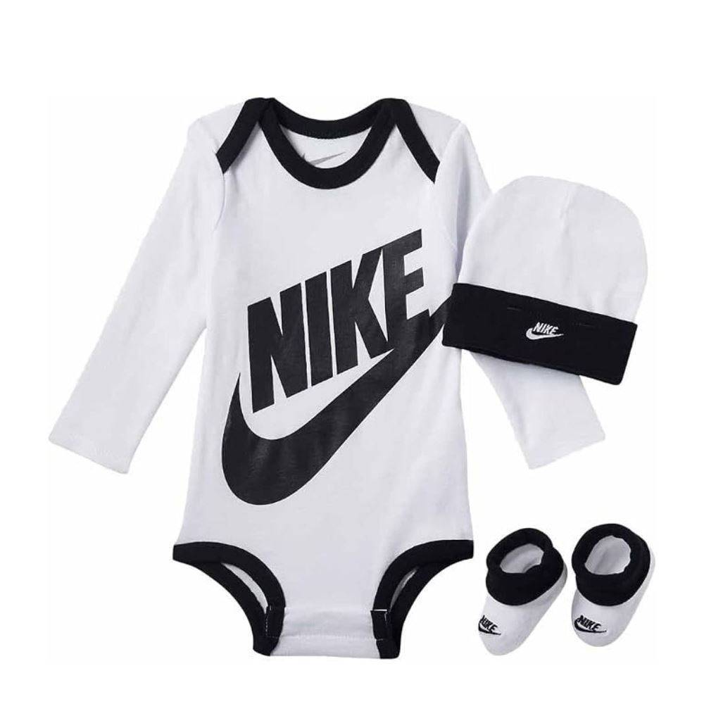 NIKE FUTURA LOGO LS HAT / BODYSUIT / BOOTIE 3PC