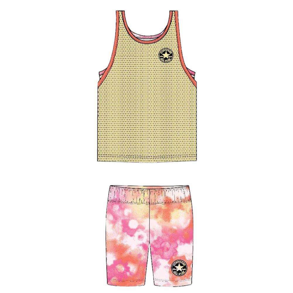 CONVERSE LITTLE GIRLS SPORT TANK PRINTED SHORT SET