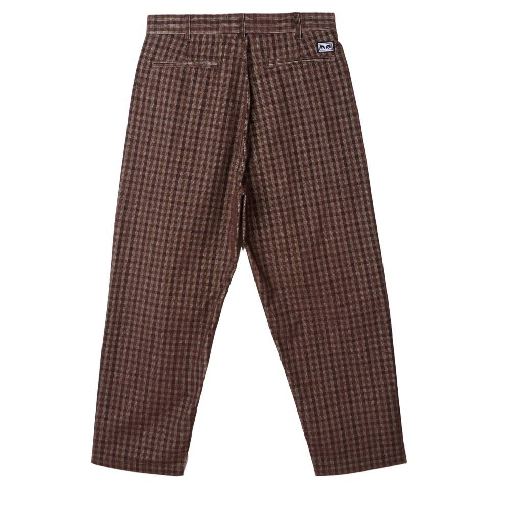 OBEY FUBAR PLEATED PLAID CORD PANT