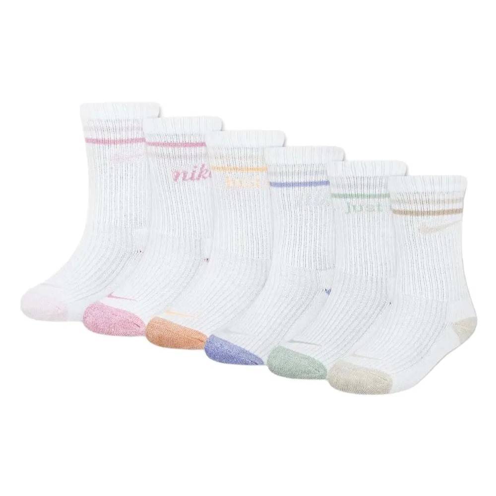 NIKE SUPER SOFT MARL MICRO 6PK CREW SOCKS