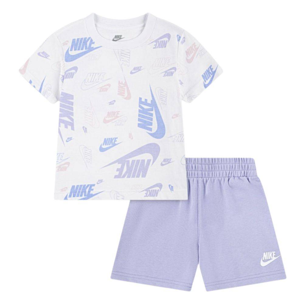 NIKE LITTLE GIRLS NSW AOP LIGHTWEIGHT FT SHORT SET