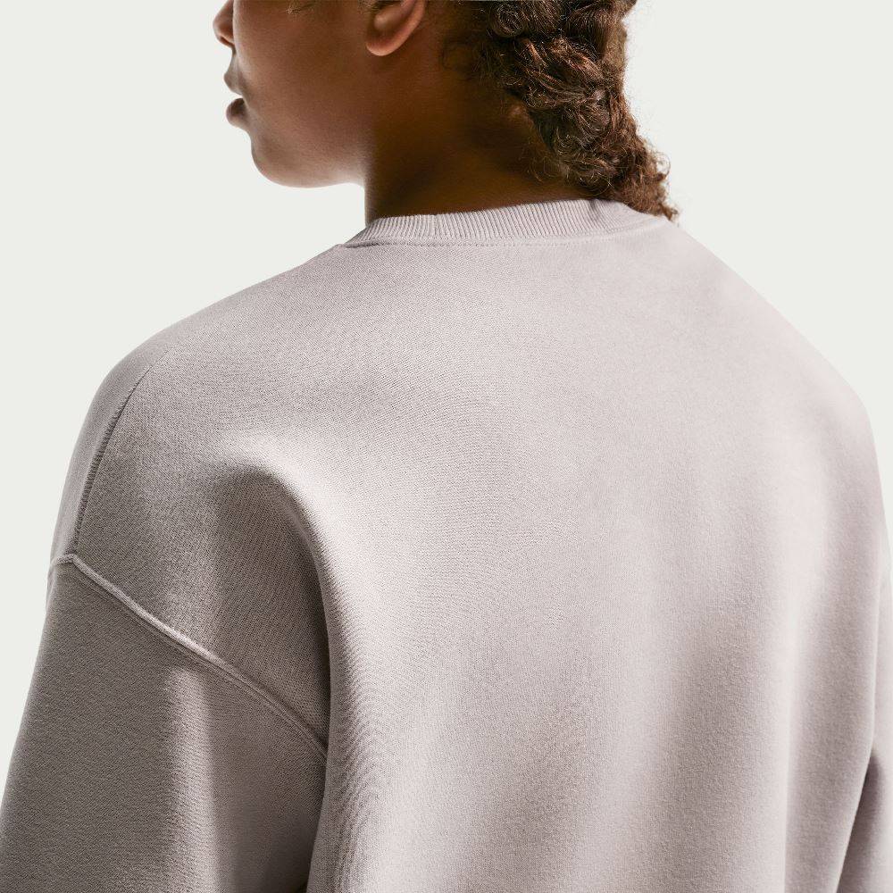 NIKE STUDIO GIRLS OVERSIZED FLEECE BOXY CREW