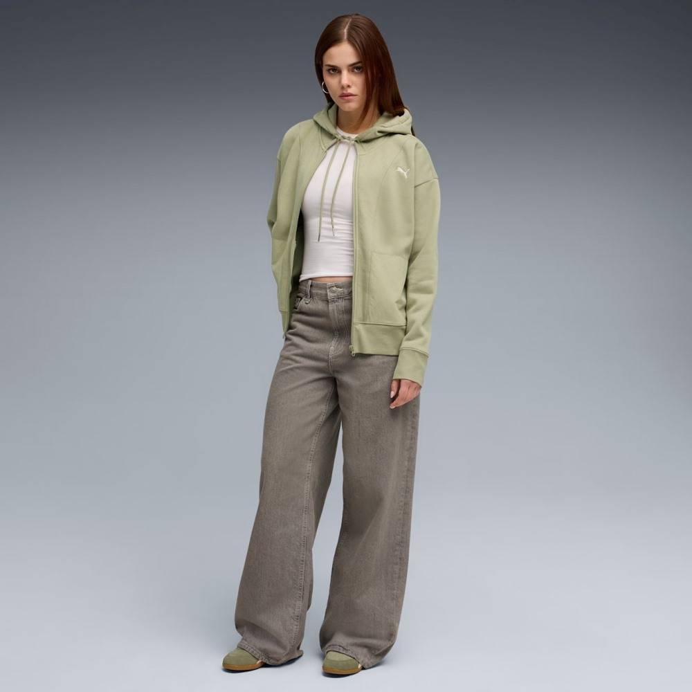 PUMA HER RELAXED FULL-ZIP HOODIE FL