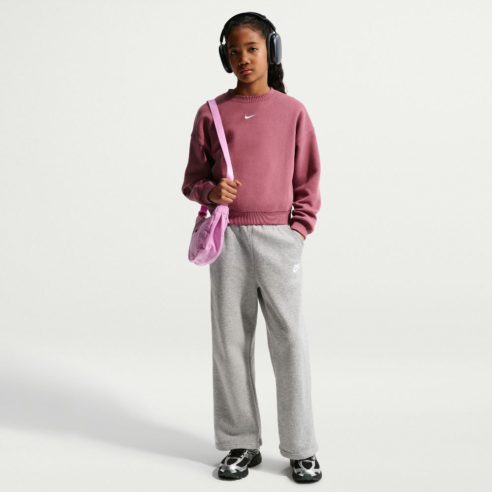 NIKE STUDIO GIRLS OVERSIZED FLEECE BOXY CREW