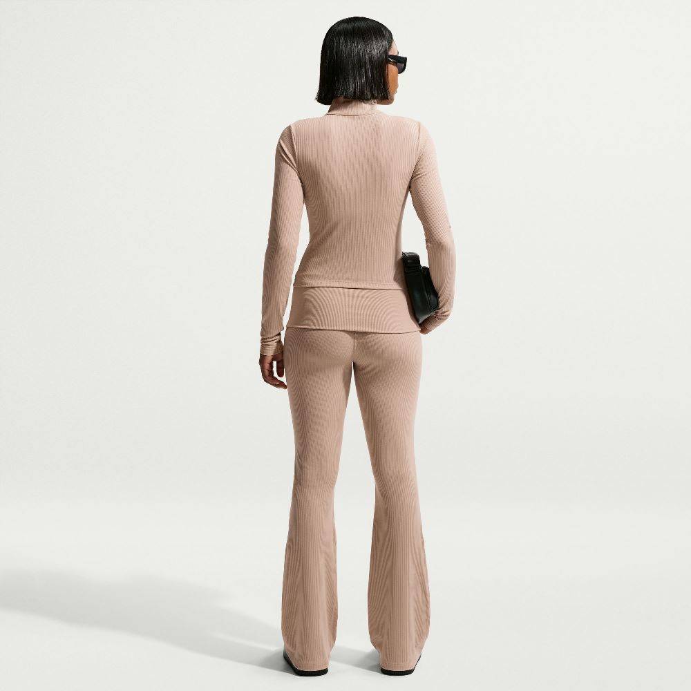 NIKE WOMENS CHILL KNIT MID-RISE TIGHT RIBBED PANT