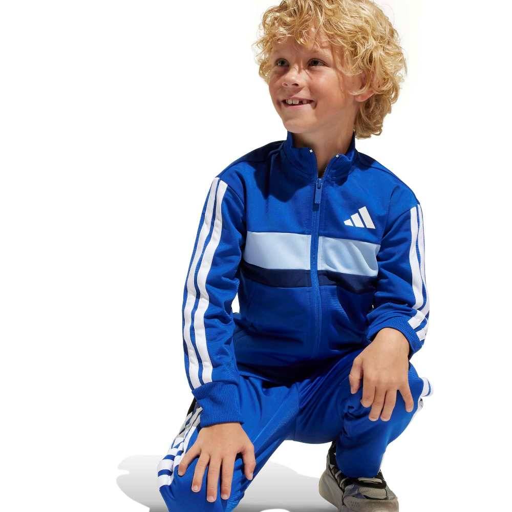 ADIDAS LITTLE KIDS SEASONAL ESSENTIALS TIBERIO 3 STRIPES TRICOT TRACKSUIT