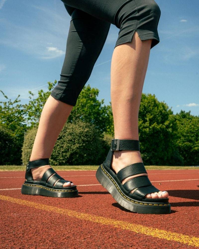 DR. MARTENS CLARISSA II QUAD MILLED NAPPA LEATHER PLATFORM SANDALS