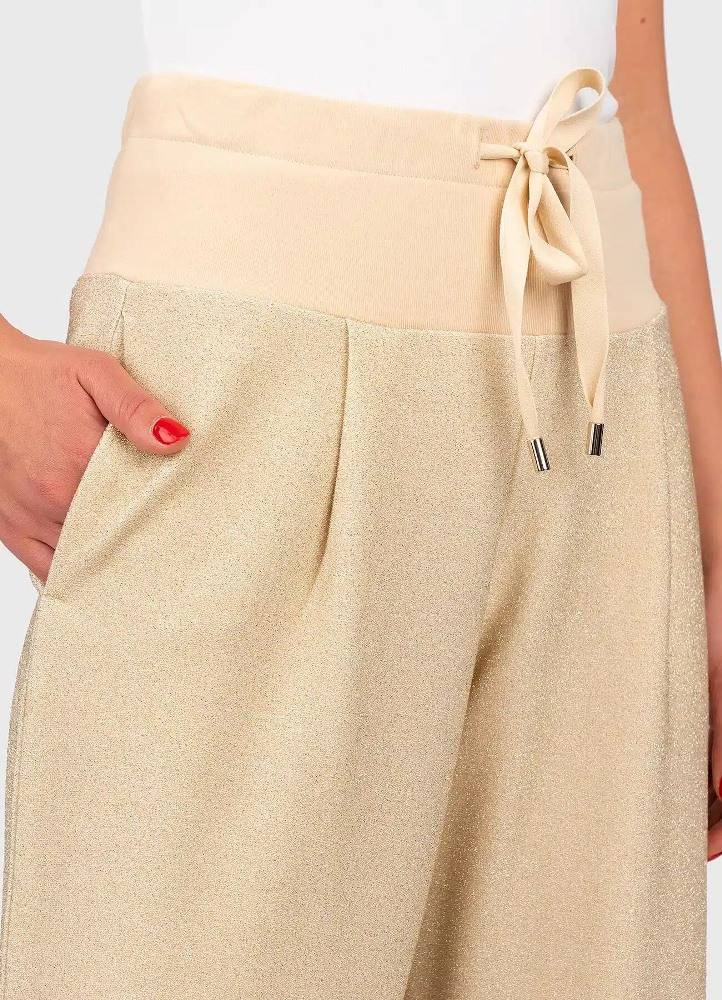 LIU JO WIDE LEG LUREX TROUSERS