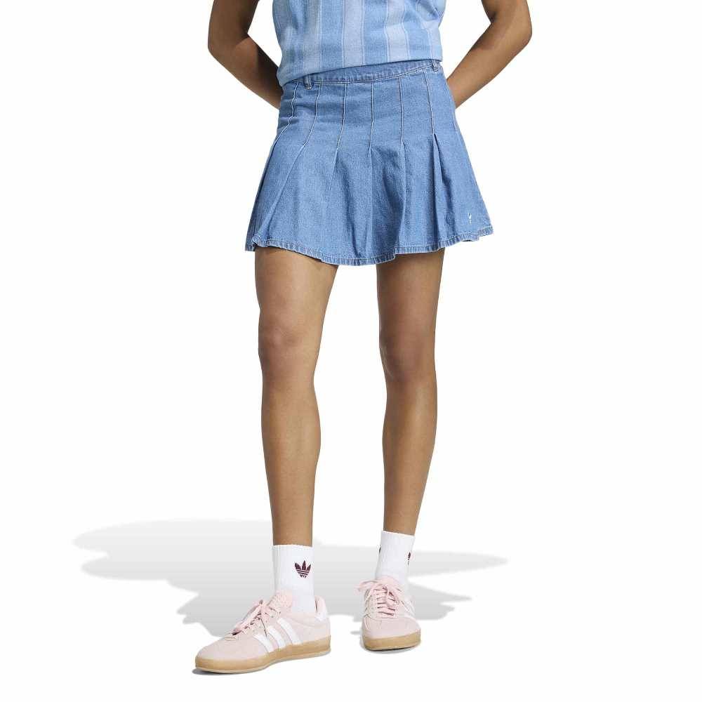ADIDAS ORIGINALS DENIM PLEATED SKIRT